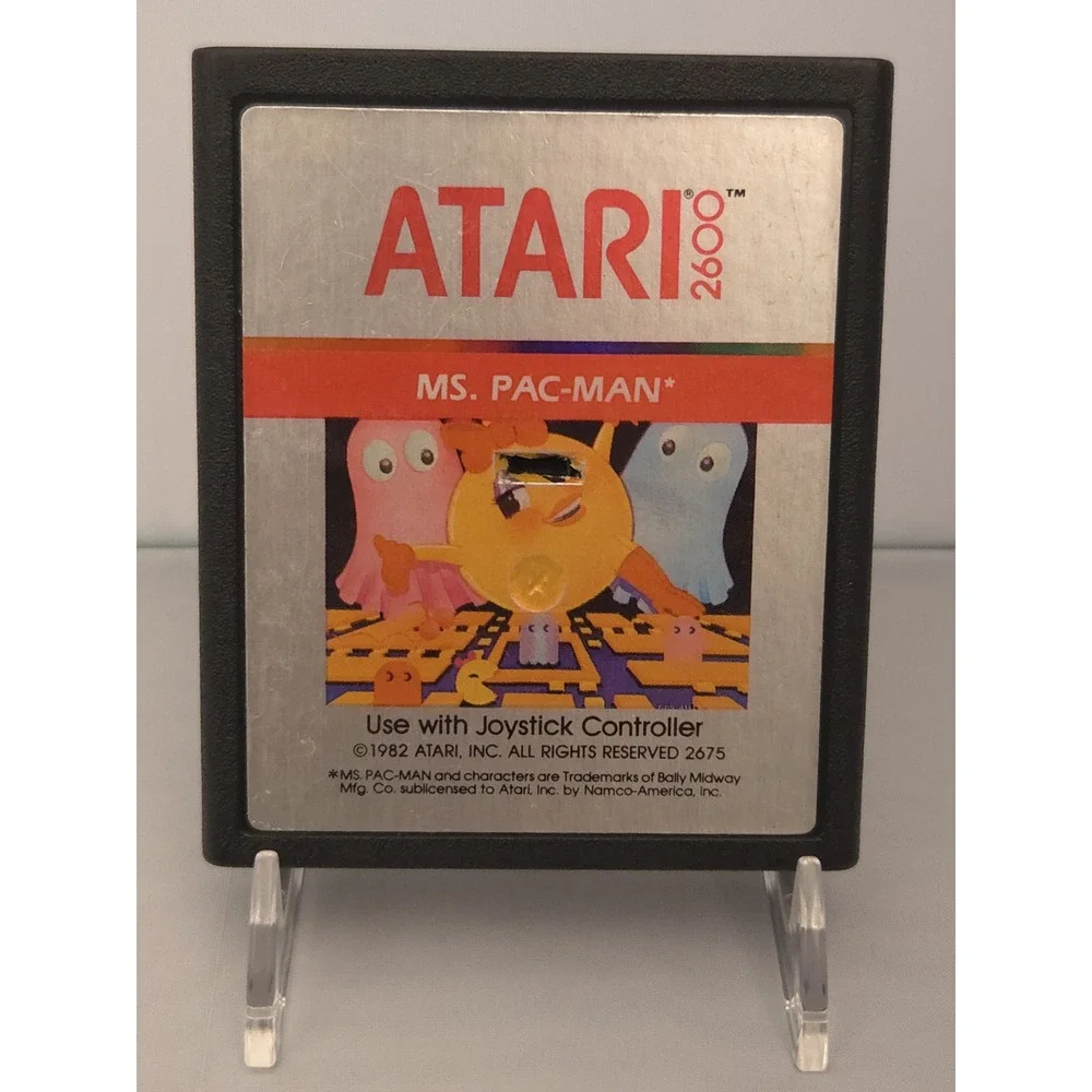 Ms. Pac-Man - 1982 Atari 2600 Game Cartridge - Silver Label Tested & Working